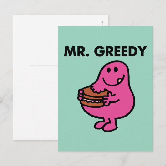 Greedy Eating Cake Postkarte (Vorne/Hinten)