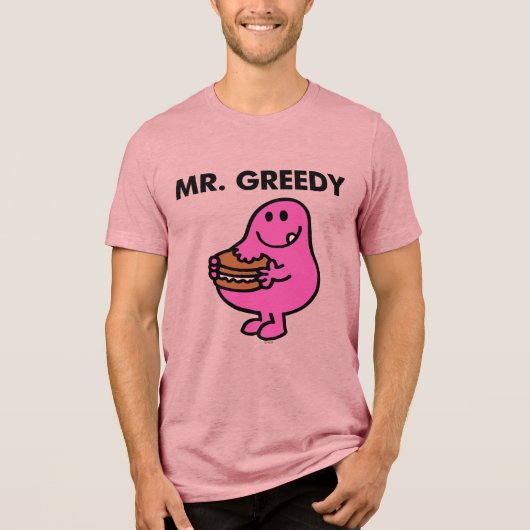 Greedy Eating Cake Tri-Blend Shirt (Vorderseite)