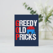 Greedy Old Pricks Funny Anti GOP Postkarte (Stehend Vorderseite)