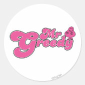 Greedy Stehend Around Runder Aufkleber (Vorderseite)