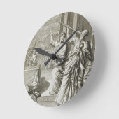 Greek Astronomer Studying the Stars Runde Wanduhr (Winkel)