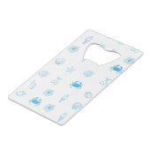  Greek Beach Minimalist Geldbeutel Flaschenöffner (Vorderseite Schrägansicht)