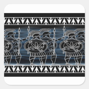 Greek Black Figur Troop Quadratischer Aufkleber