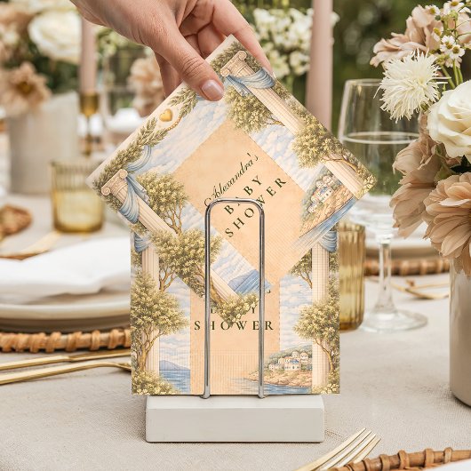 Greek Coastal Columns Baby Shower Serviette