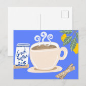 Greek Coffee & Lemon Branch Mediterranean Poster Postkarte (Vorne/Hinten)