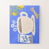 Greek Coffee & Lemon Branch Mediterranean Poster Puzzle (Vertikal)