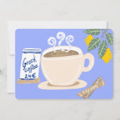 Greek Coffee & Lemon Branch Mediterranean Print Karte (Vorderseite)