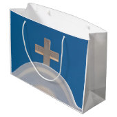 Greek Cross Große Geschenktüte (Rückseite Schrägansicht)