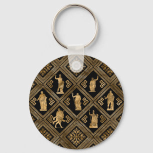 Greek Deities and Meander Key ornament Schlüsselanhänger