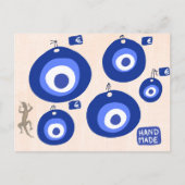 Greek evil eye traditional decor with lizzard  postkarte (Vorderseite)