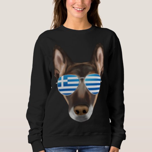 Greek Flag Belgian Malinoi Dog Greece Pocket Sweatshirt (Vorderseite)