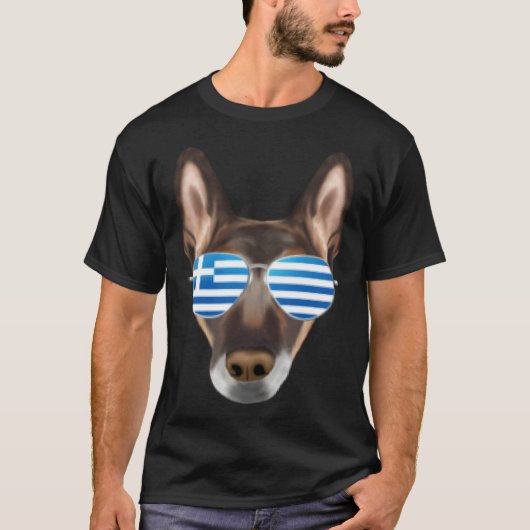 Greek Flag Belgian Malinoi Dog Greece Pocket T-Shirt (Vorderseite)