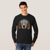 Greek Flag English Foxhound Dog Greece Pocket T-Shirt (Vorne ganz)