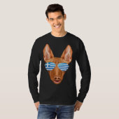 Greek Flag Pharaoh Hound Dog Greece Pocket T-Shirt (Vorne ganz)