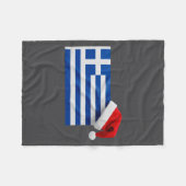 Greek Flag Santa Hat Funny Greece Christmas Holida Fleecedecke (Vorderseite (Horizontal))