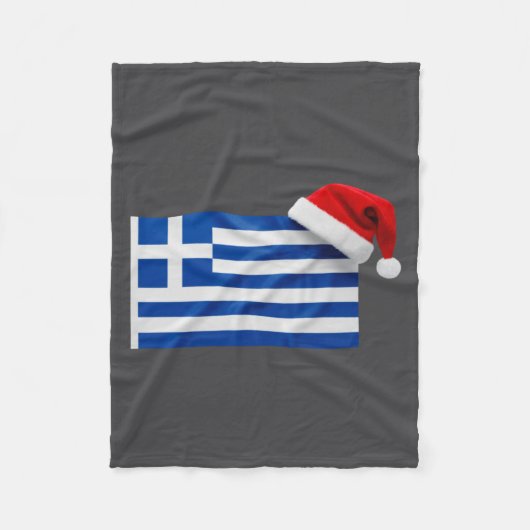 Greek Flag Santa Hat Funny Greece Christmas Holida Fleecedecke (Vorderseite)