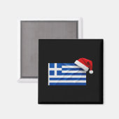 Greek Flag Santa Hat Funny Greece Christmas Holida Magnet (Vorderseite/Rückseite)
