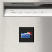 Greek Flag Santa Hat Funny Greece Christmas Holida Magnet (In Situ (Geschirrspüler))