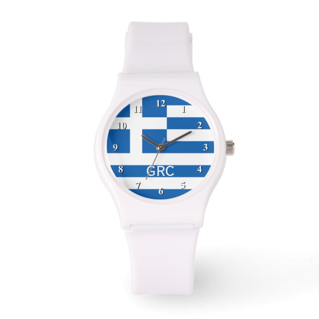 Greek flag wrist watch for men and women armbanduhr (Vorderseite)