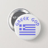 Greek God Flag of Greece Button (Vorne & Hinten)