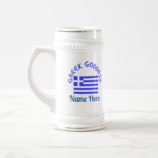 Greek Goddess and Flag of Greece Bierglas (Links)