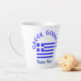 Greek Goddess and Flag of Greece Milchtasse
