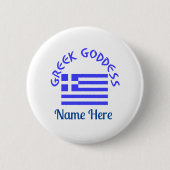 Greek Goddess and Flag of Greece Personalized  Button (Vorderseite)