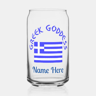 Greek Goddess and Flag of Greece Personalized Dosenglas
