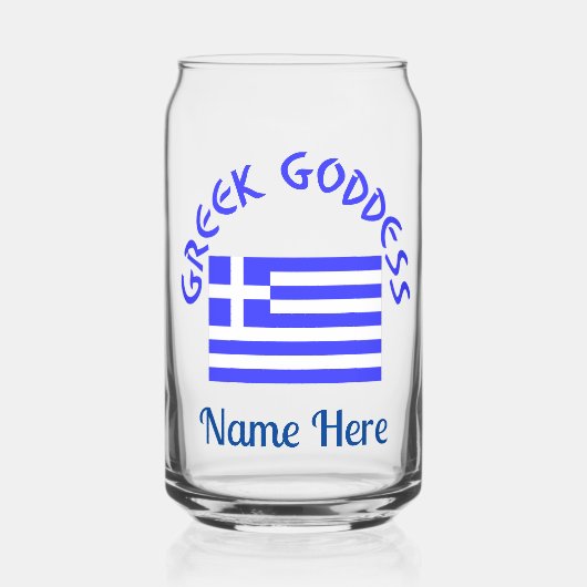 Greek Goddess and Flag of Greece Personalized  Dosenglas (Vorderseite)