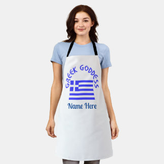 Greek Goddess and Flag of Greece Personalized Schürze