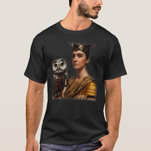 Greek Goddess Athena In Intricate Armorplate No He T-Shirt (Vorderseite)