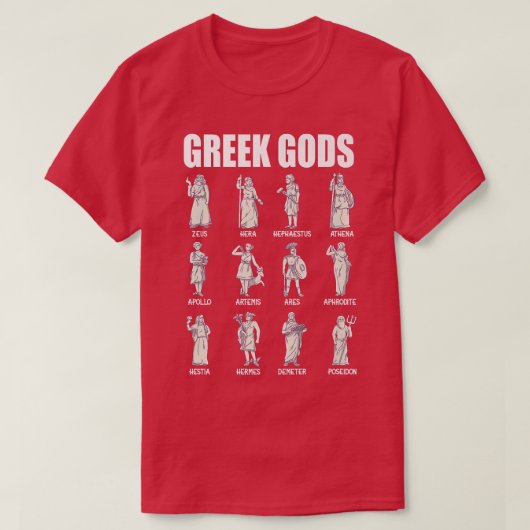 Greek Gods and Goddesses Ancient Greek Mythology G T-Shirt (Design vorne)
