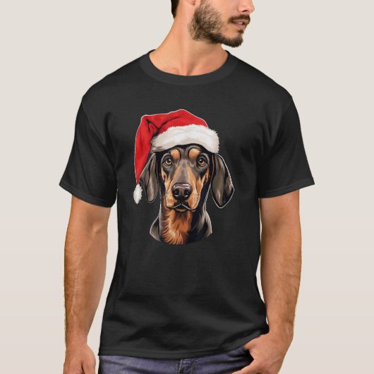 Greek Harehound Santa Hat Christmas Sweater Pet Do T-Shirt (Vorderseite)