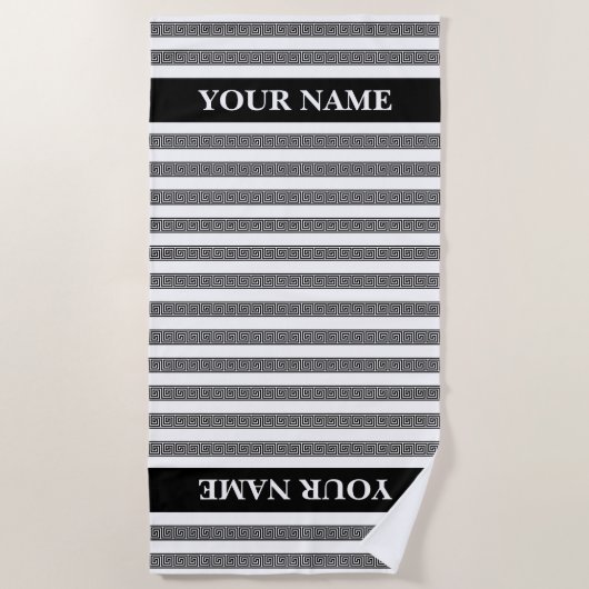 Greek key meander pattern personalized strandtuch (Vorderseite)