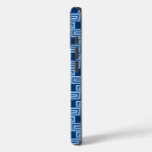 Greek Key Meander Tier in Blue Indigo Case-Mate iPhone Hülle (Rückseite / Links)