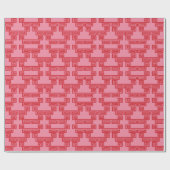 Greek Key Meander Tier in Pink and Red Geschenkpapier (Flach)