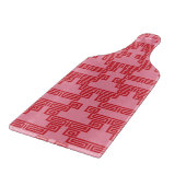 Greek Key Meander Tier in Pink and Red Schneidebrett (Ecke)