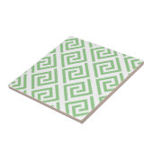 Greek Key Patterns White Sage Green Custom Classy Fliese (Seite)