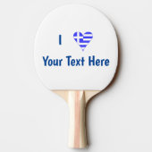 Greek Love Flag Heart Personalized Tischtennis Schläger (Rückseite)