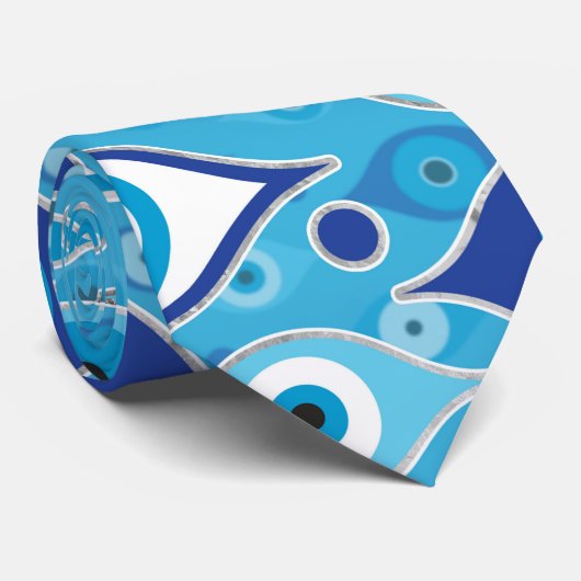 Greek Mati Mataki - Matiasma Evil Eye Pattern Krawatte (Gerollt)