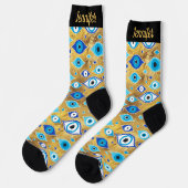 Greek Mati Mataki - Matiasma Evil Eye Pattern Socken (Linkes Detail)