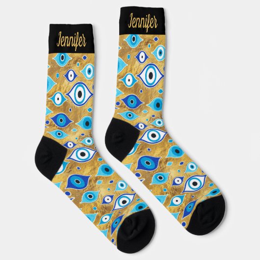 Greek Mati Mataki - Matiasma Evil Eye Pattern Socken (Rechts)