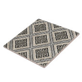 Greek Meander - Greek Key Black and White Marble Fliese (Seite)