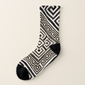 Greek Meander - Greek Key Black and White Marble Socken (Links - Außen)