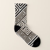 Greek Meander - Greek Key Black and White Marble Socken (Rechts - Außen)