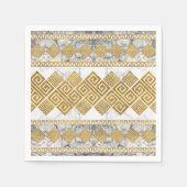 Greek Meander - Greek Key White Marble and Gold Serviette (Vorderseite)