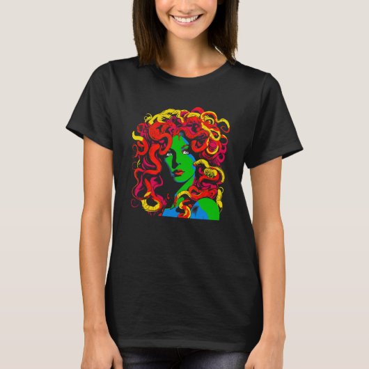 Greek Mythology Medusa Pop Art T-Shirt (Vorderseite)