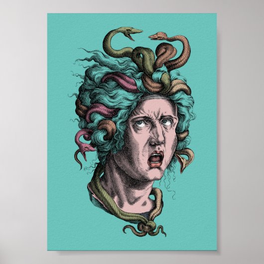 Greek mythology Medusa's bad hair day Poster (Vorne)