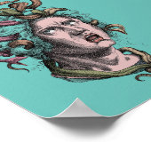 Greek mythology Medusa's bad hair day Poster (Ecke)