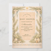 Greek Neutral Floral Baby Shower Einladung (Vorderseite)
